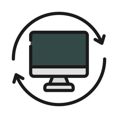 Bilgisayar simgesini, vektör illüstrasyonunu geri dönüştür 