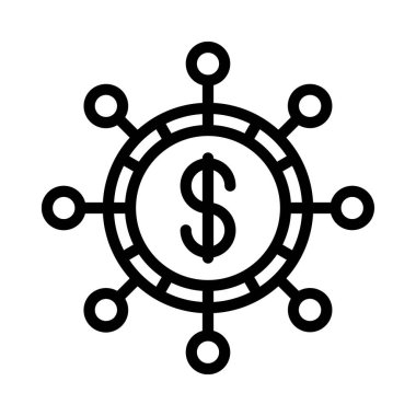 Finansal Simge Basit Vektör İllüstrasyonunu Çeşitlendir