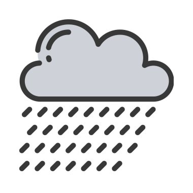 Simge Basit Vektör İllüstrasyonu Yağmuru