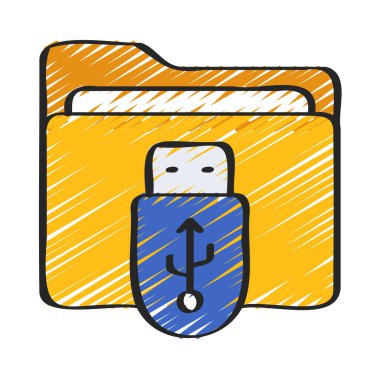 USB Dizin simgesi, vektör illüstrasyonu 