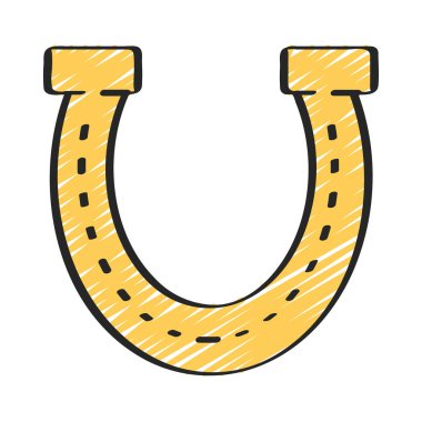 Şanslı At Nalı web simgesi düz tasarım, vektör illüstrasyonu