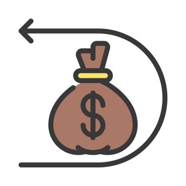 Dönüş Yatırım simgesi, vektör illüstrasyonu 