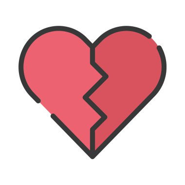 Kırık kalp ikonu. vektör illüstrasyonu 