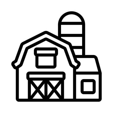 çiftlik evi simgesi, vektör illüstrasyonu 