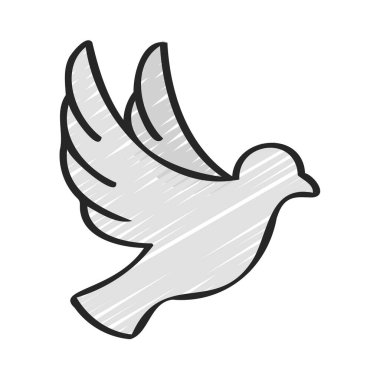 Barış güvercini simgesi, vektör illüstrasyonu 