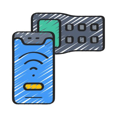 Temassız ödeme simgesi basit düz illüstrasyon