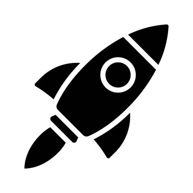 Business Space roket simgesi, vektör illüstrasyonunu başlat  