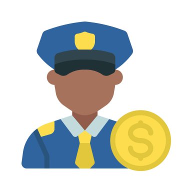 Polis Memuru Rüşvet Web simgesi vektör illüstrasyonu