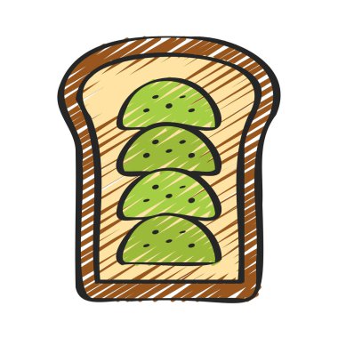 Avokado Tost Web simgesi vektör çiziminde