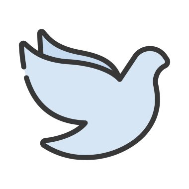 Barış Güvercini kuş ağı ikon vektör çizimi