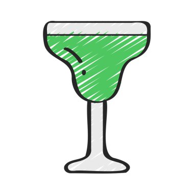 Wavey Kokteyl Glass Web ikonu vektör çizimi