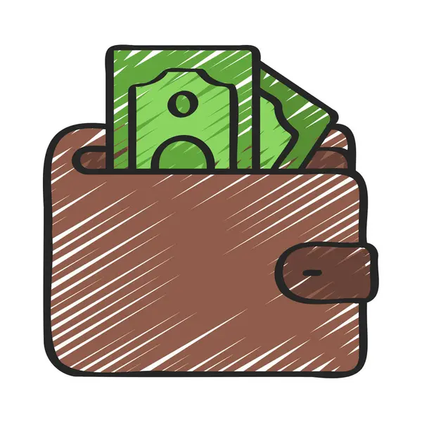 Wallet Icon Vector Illustration Simple Design — Stock Vector