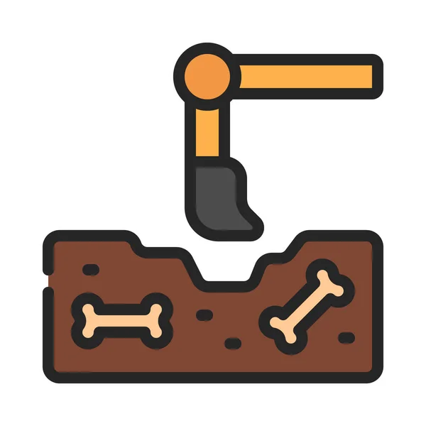 Excavator Dig Site Web Icon Vector Illustration — Stock Vector