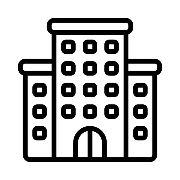 Ilustração Vector Ícone Edifício Hotel —  Vetores de Stock