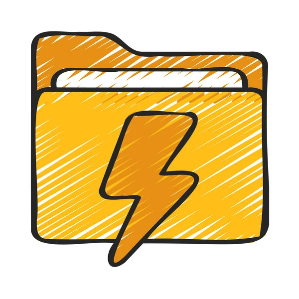 Ikona Folderu Lightning Bolt Ilustracja Wektora — Wektor stockowy