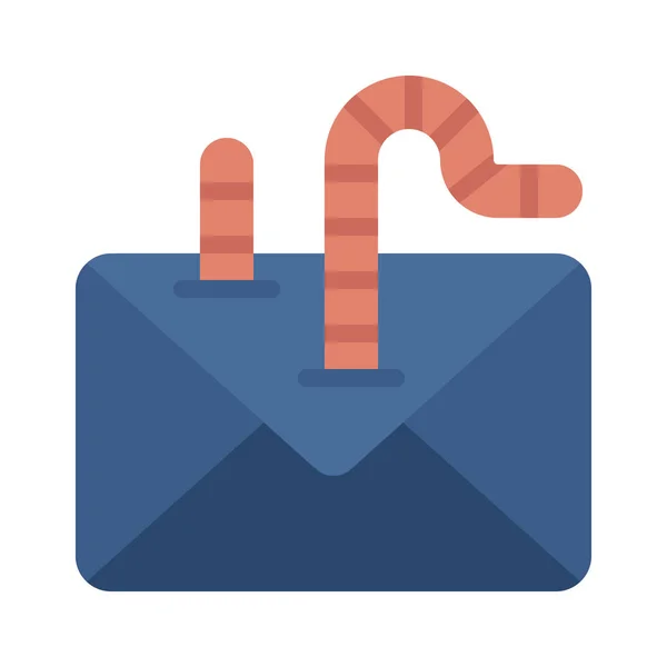 Ícone Worm Mail Ilustração Vetorial — Vetor de Stock