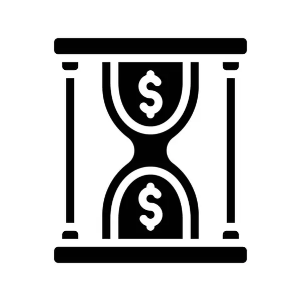 Time Money Icon White Background — Stock Vector