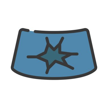 Kırık Ön Kalkan Web simgesi vektör çizimi