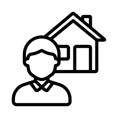 Ev sahibi Man web simgesi vektör illüstrasyonuName