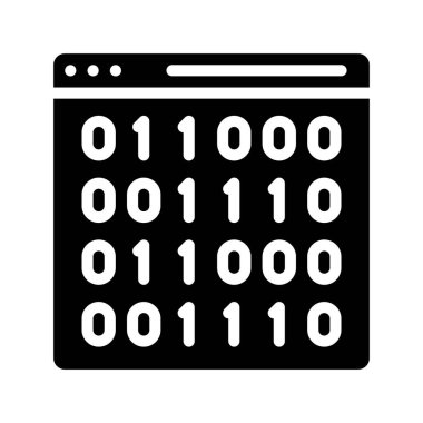 Web Sitesi İkili Kod web simgesi vektör illüstrasyonu