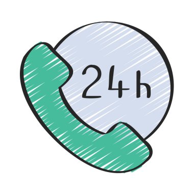 Saat Telefon Web simgesi vektör illüstrasyonu