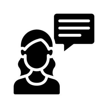 Kadın Konuşan Konuşma Ağı vektör illüstrasyonu