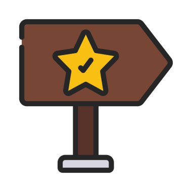 Başarılı Yön web simgesi vektör illüstrasyonu