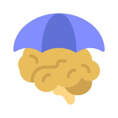 Zihinsel Sigorta Web simgesi vektör illüstrasyonu