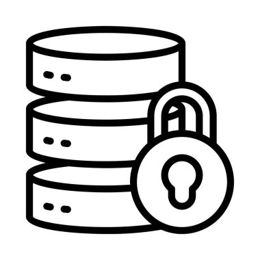 veri güvenliği web simgesi vektör illüstrasyonu