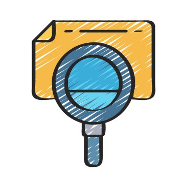 Arama dosyası simgesi, vektör illüstrasyonu