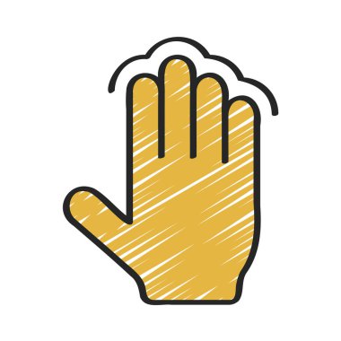 Dört Parmak Simgesi Basit Vektör İllüstrasyonu