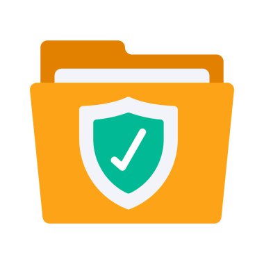 Klasör koruma simgesi, vektör çizim 