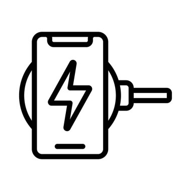 Kablosuz Telefon Şarj simgesi, vektör illüstrasyonu basit tasarım