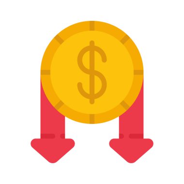 Finansal Kayıp web simgesi vektör illüstrasyonu