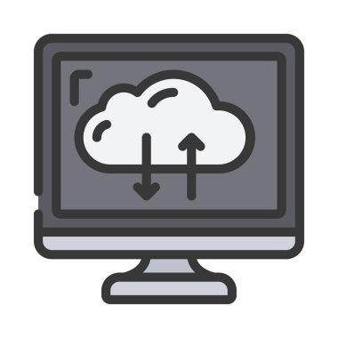 Bulut Gönderme Web simgesi vektör illüstrasyonu