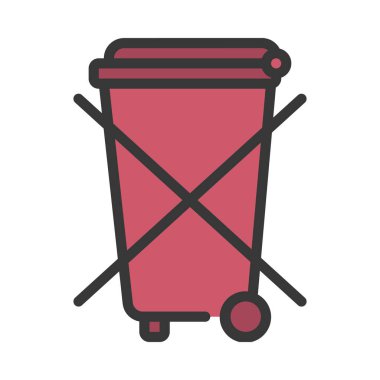 Elektrik Atık Simgesi Basit Vektör İllüstrasyonu