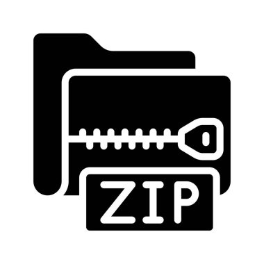 Zip Dizin simgesi, vektör illüstrasyonu 