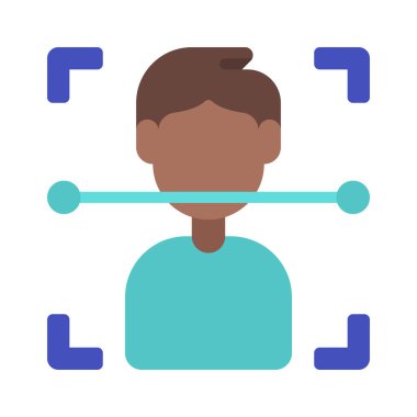 Vücut Tarama Simgesi Basit Vektör İllüstrasyonu