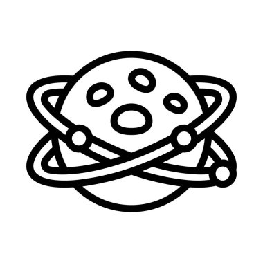 Çifte Halka Dünya Simgesi Basit Vektör İllüstrasyonu