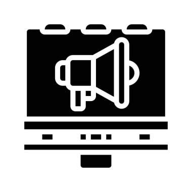 Billboard Pazarlama Web simgesi, vektör illüstrasyonu                      