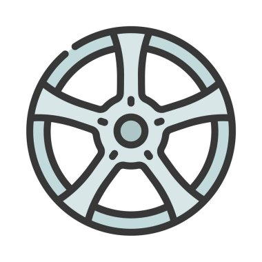 Wheel Rim web simgesi vektör illüstrasyonu