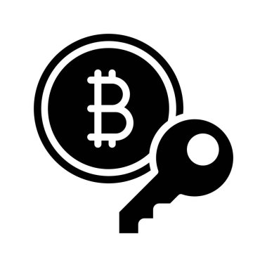 Cryptocurrency için özel anahtar. Global dijital teknolojileri. Vektör çizim