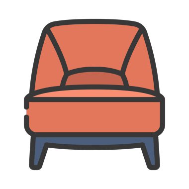 Koltuk simgesi, düz stil. vektör illüstrasyonu 