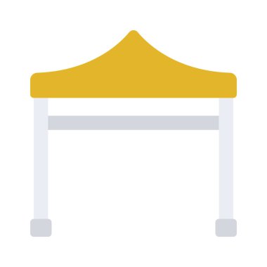 Çardak çadırı simgesi, vektör illüstrasyonu 