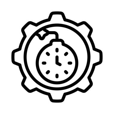 Bitiş Tarihi Yönetimi Web simgesi vektör illüstrasyonu