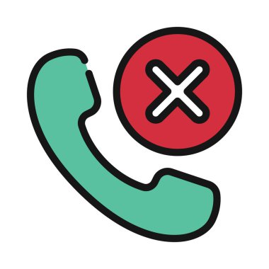 Reddedilmiş Telefon Çağrısı ikon vektör çizimi 
