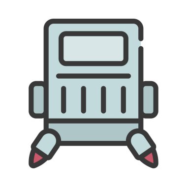 Uzay Jeti Simgesi Simgesi Basit Vektör İllüstrasyonu