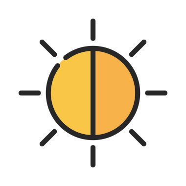 Parlaklık Güneşi simgesi, vektör illüstrasyonu basit tasarım