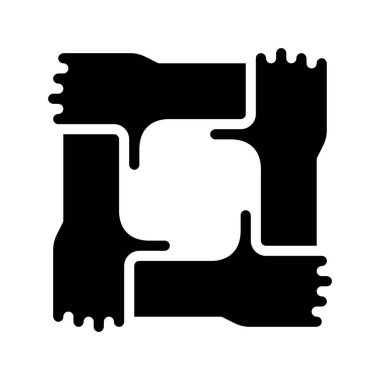 Birbirine Bağlı Kollar web simgesi vektör çizimi