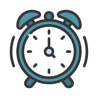 Alarm saati simgesi, vektör illüstrasyonu 